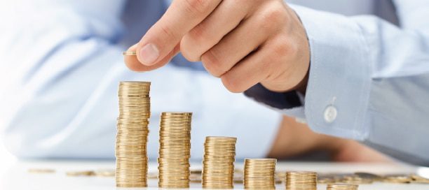 Coins piling upwards