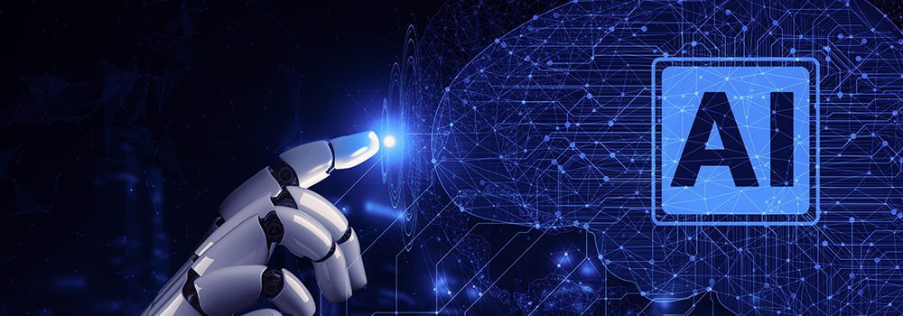 A robot with the word ai in front of it.