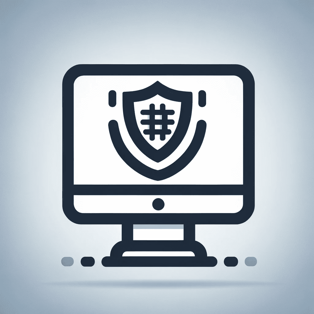 A computer screen with a robust endpoint security shield protecting it from ransomware threats.